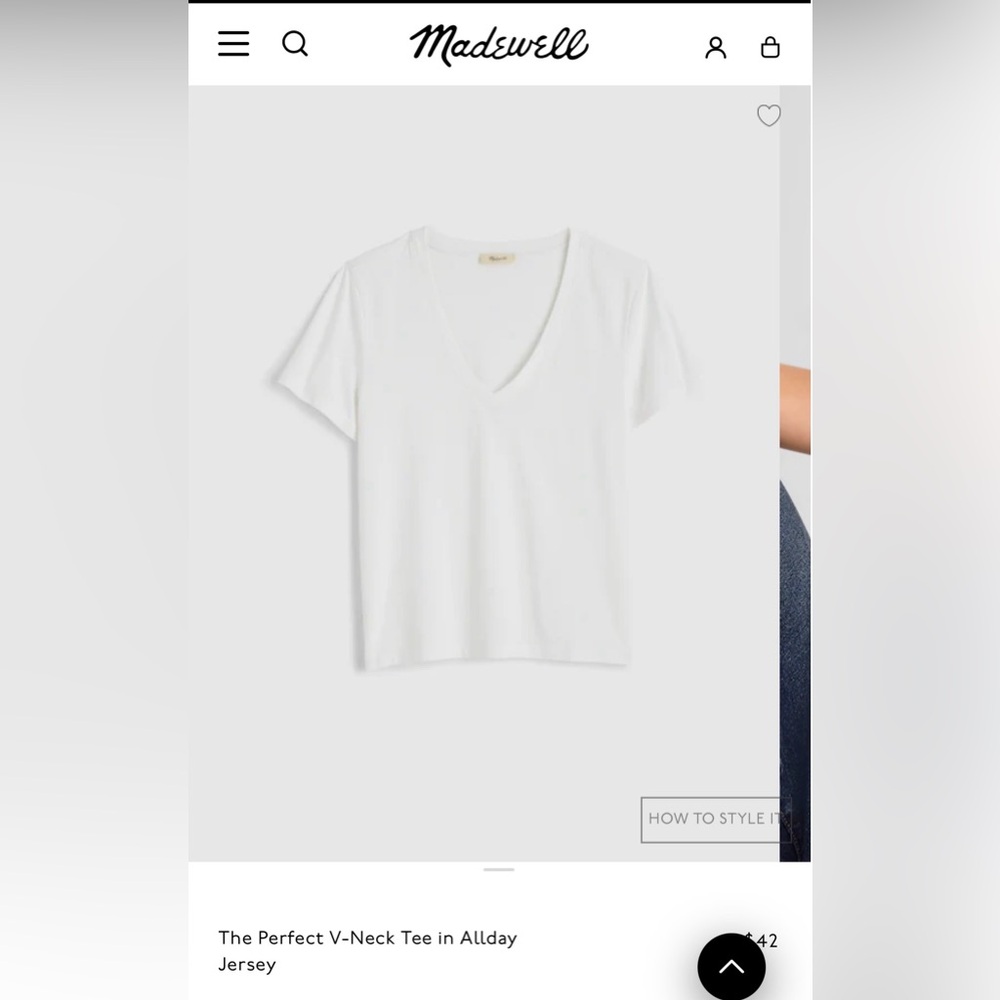 Madewell v-neck cotton t-shirt white
